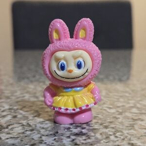 Pink and Yellow Mini Labubu Mini Figure